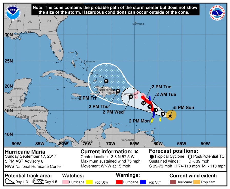 Se forma el huracán María en el Caribe - NHC