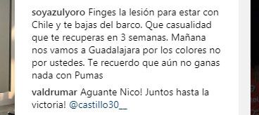 Nicolás Castillo responde a aficionado que lo acusó de fingir lesión - Nicolás-Castillo-Lesión-Instagram-Foto-de-La-Marca