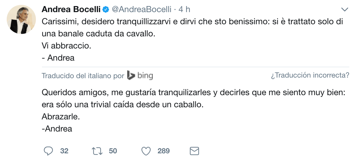 Hospitalizan a Andrea Bocelli - andrea-bocelli