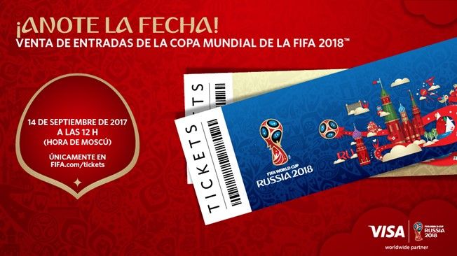 Boletos del Mundial a la venta el 14 de septiembre
