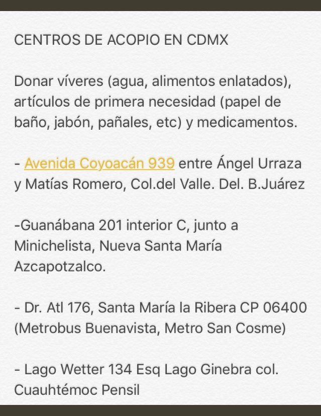 Centros de acopio en la Ciudad de México para apoyar a Oaxaca y Chiapas - centrod-acopio