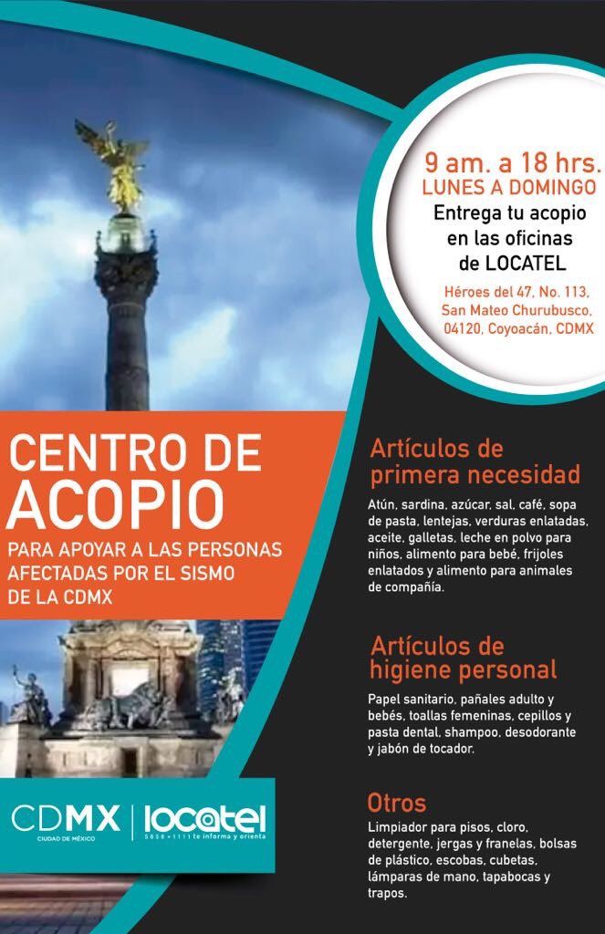 Google publica lista de afectados por terremoto - centros-de-acopio-cdmx-mancera