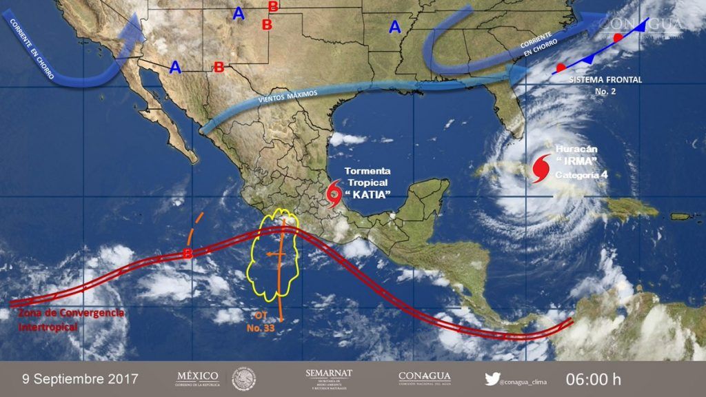 Katia provocará lluvias en oriente, centro y sureste del país - clima-9-sept-1024x576