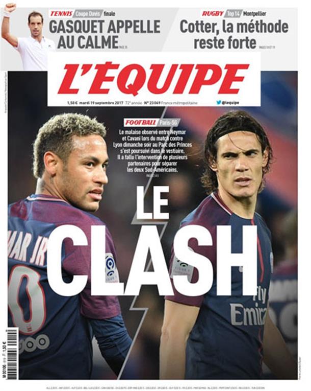 La pelea entre Neymar y Cavani no terminó en la cancha - edinson-cavani-neymar
