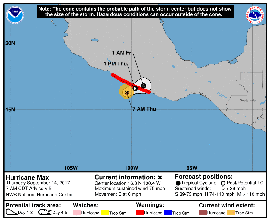 Max se convierte en huracán. Tocará tierra en Guerrero - huracán-max