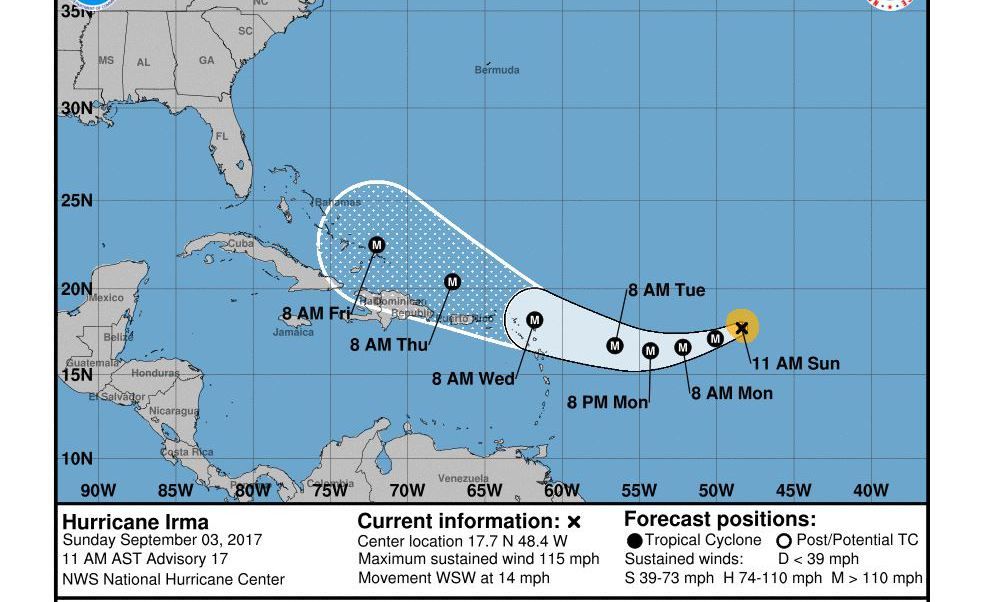 Irma se mantiene como categoría 3 mientras se acerca al Caribe - huracán-irma