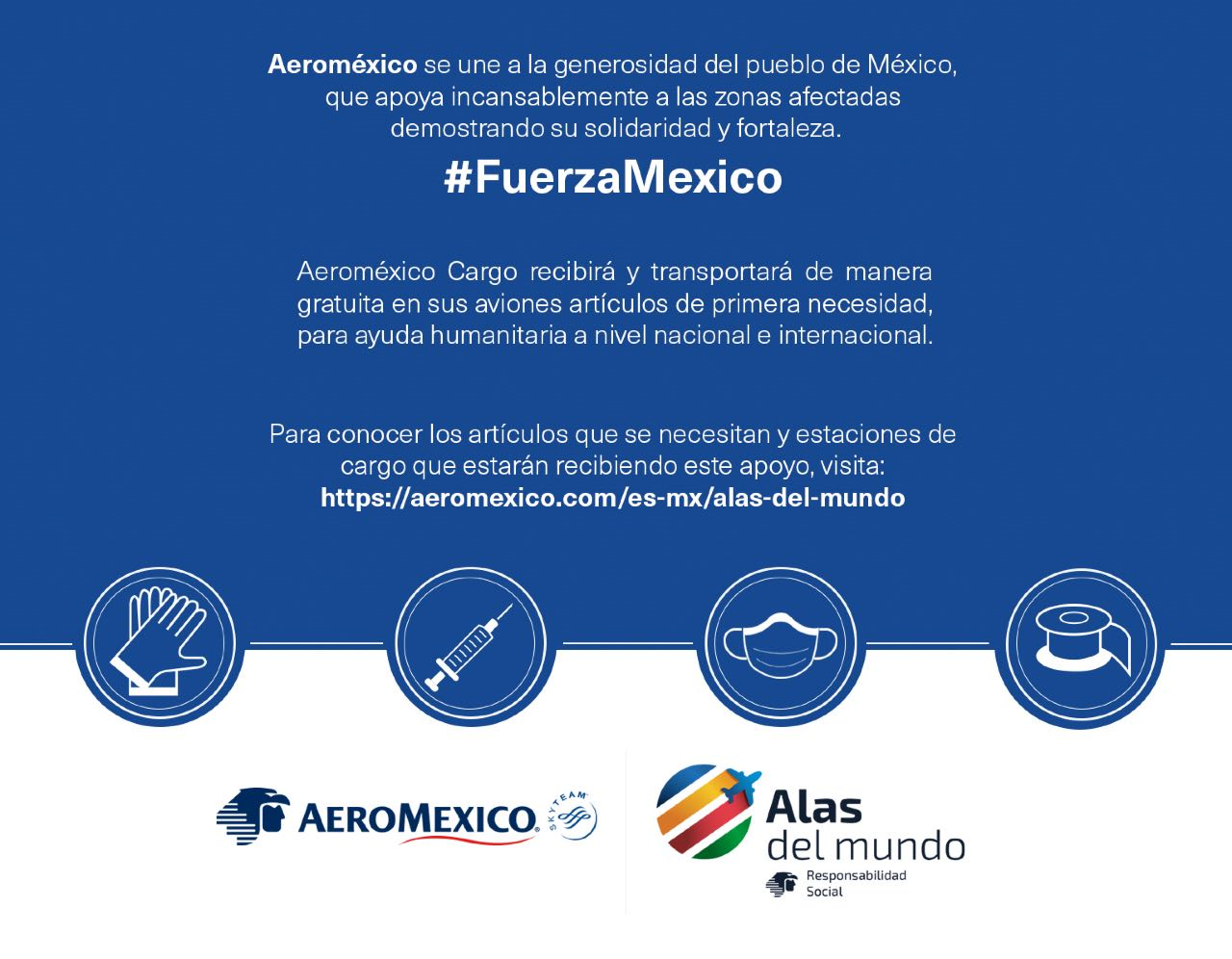 Aeroméxico enviará ayuda humanitaria gratuita - image