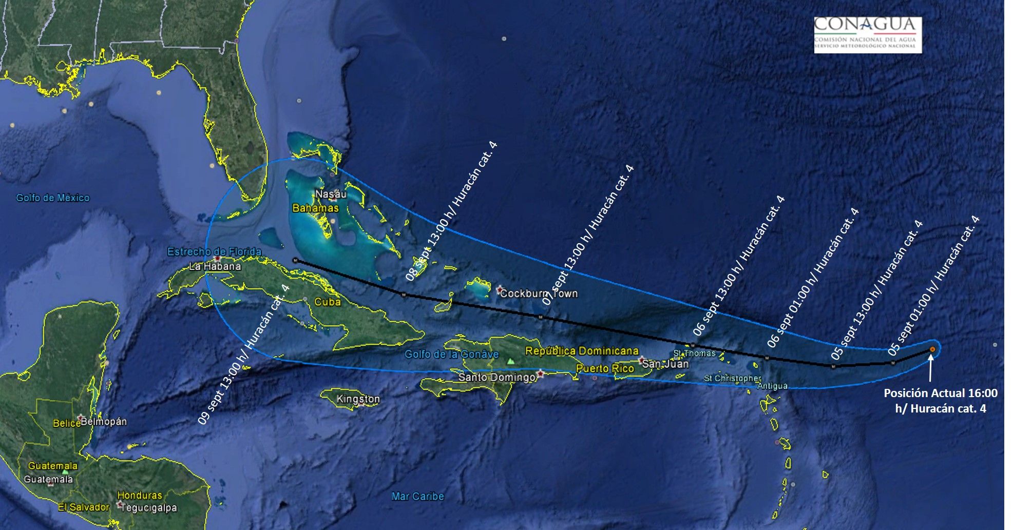 Declaran estado de emergencia en Florida por huracán Irma