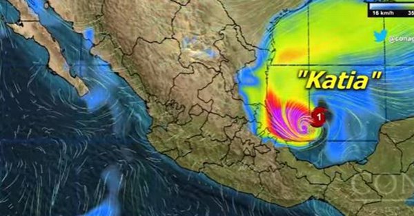 Katia podría tocar tierra en Veracruz como categoría 2