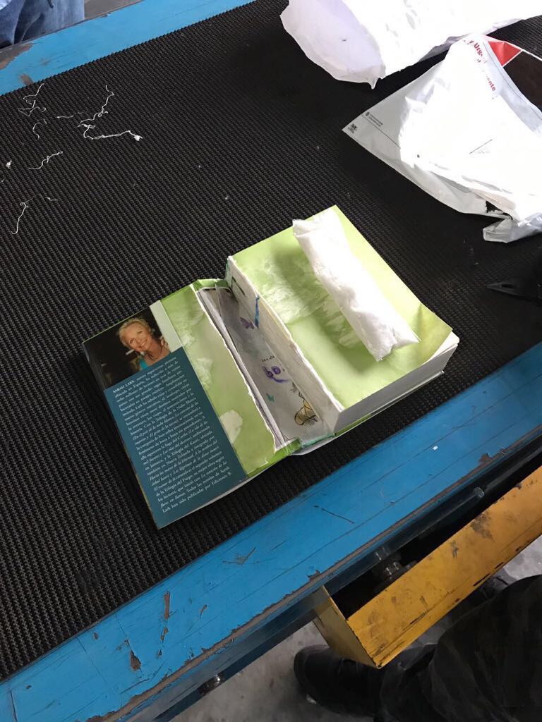 Descubren metanfetamina oculta en un libro - libro-metanfetamina