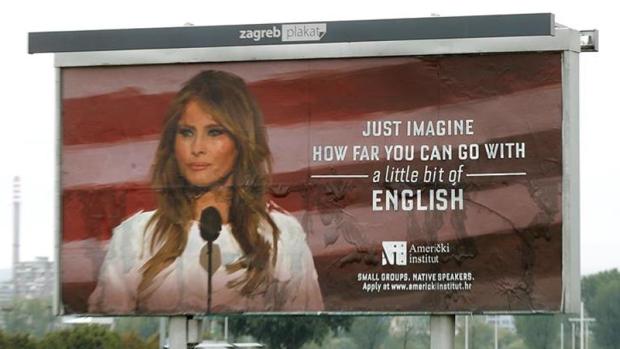 Melania Trump demanda a escuela de idiomas de Croacia - melania-letrero