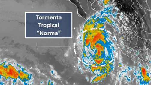 Norma se degrada a tormenta tropical Norma se degrada a tormenta tropical