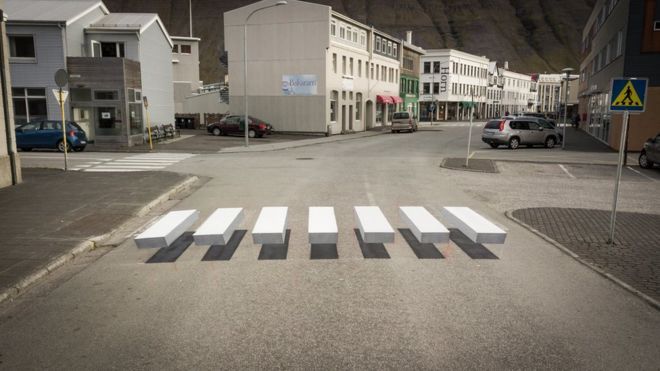 El paso de cebra que parece flotar en Islandia