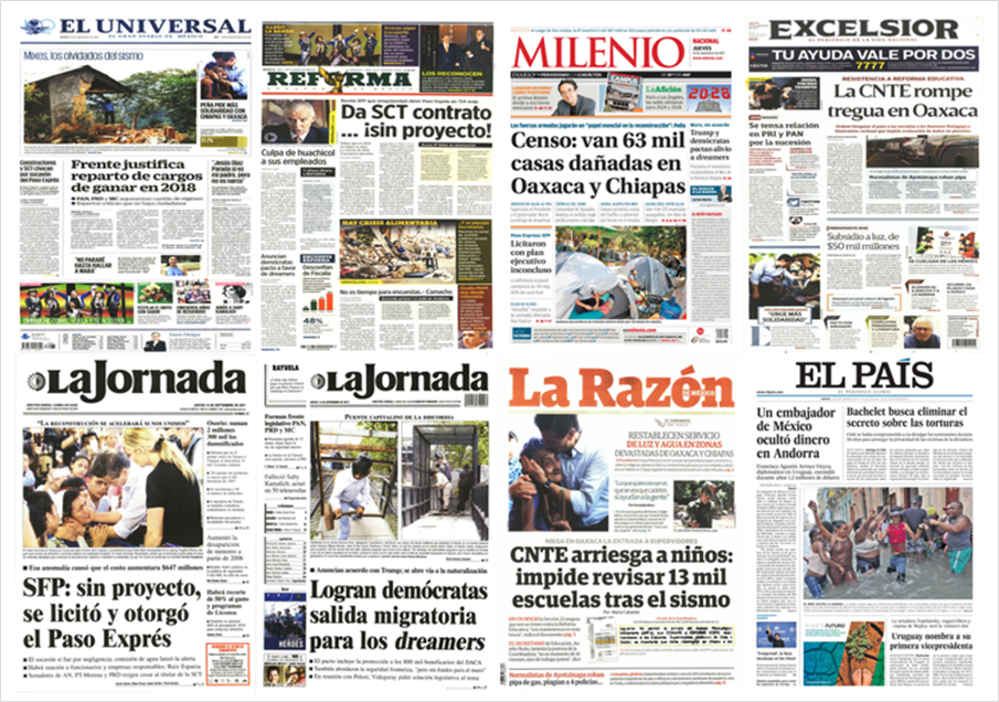 CNTE y Paso Express en las portadas del jueves