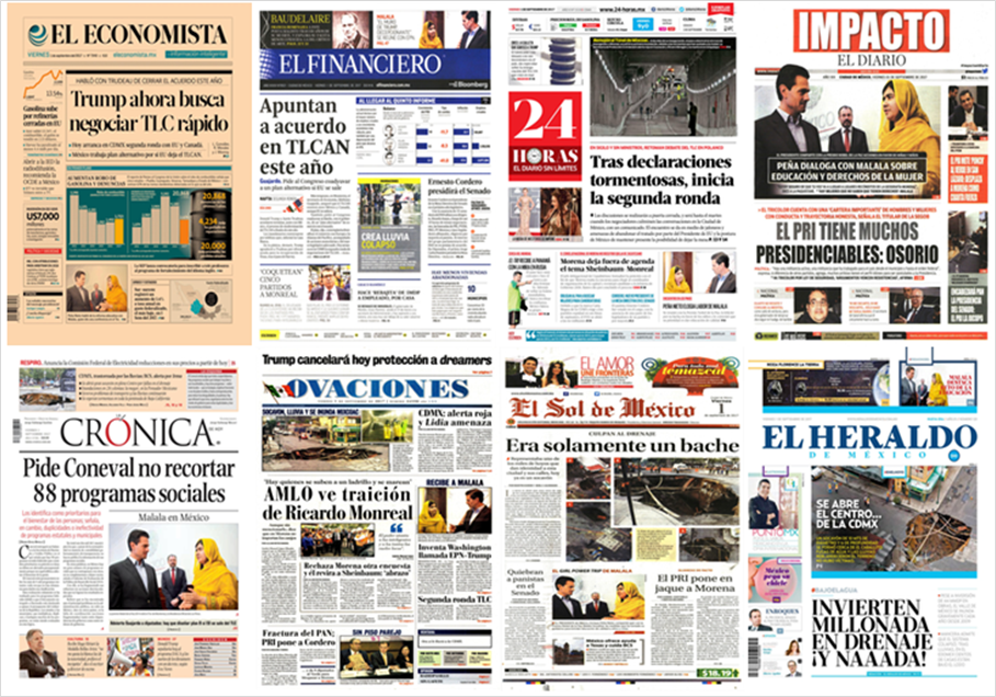 TLC, Malala y Harvey en primeras planas - portadas-1-sept1