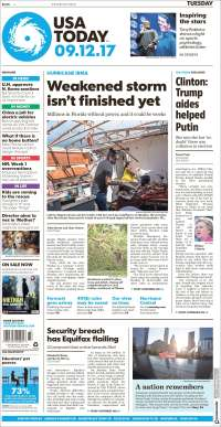 Sismo y huracán Irma en primeras planas - portadas-12-sept-usat