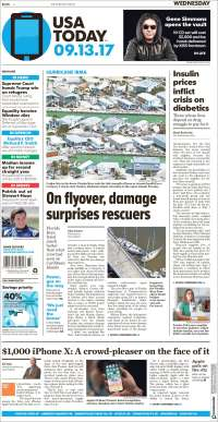 Paso Express y huracán Irma en primeras planas - portadas-13-sept-usat