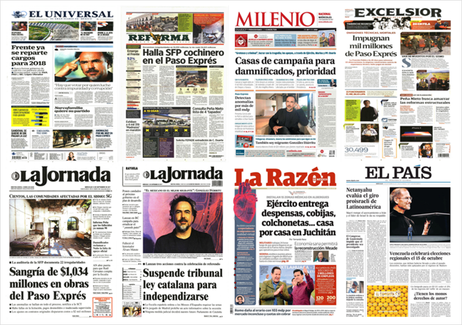 Paso Express y huracán Irma en primeras planas