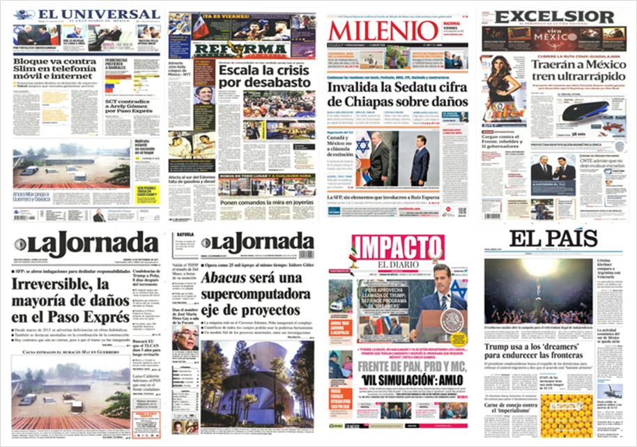 TLC, Irma y Trump en primeras planas