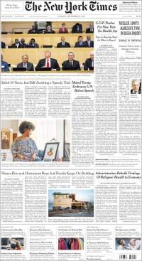 Uber, Cabify, TLC y Trump en primeras planas - portadas-19-sept-nyt