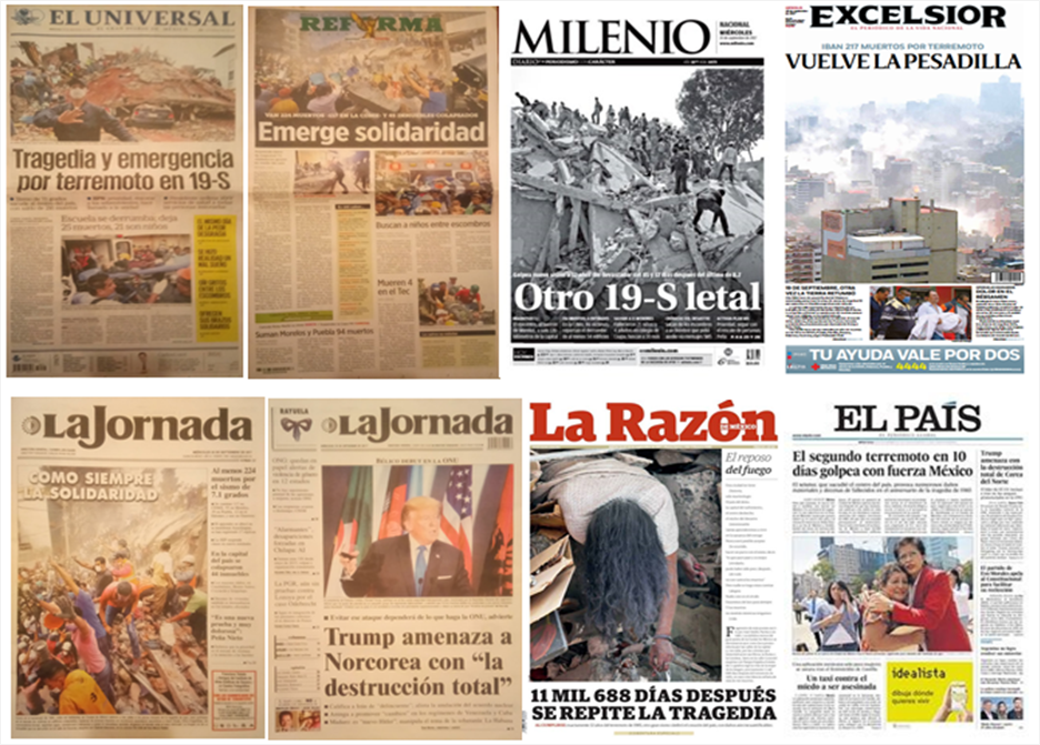 Sismo en México acapara las primeras planas