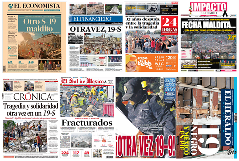 Sismo en México acapara las primeras planas - portadas-20-sept1