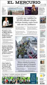 Sismo vuelva a acaparar las primeras planas de México y el mundo - portadas-21-sept-mercurio
