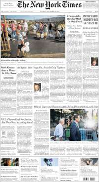 Sismo en México y Merkel en primeras planas - portadas-26-sept-nyt