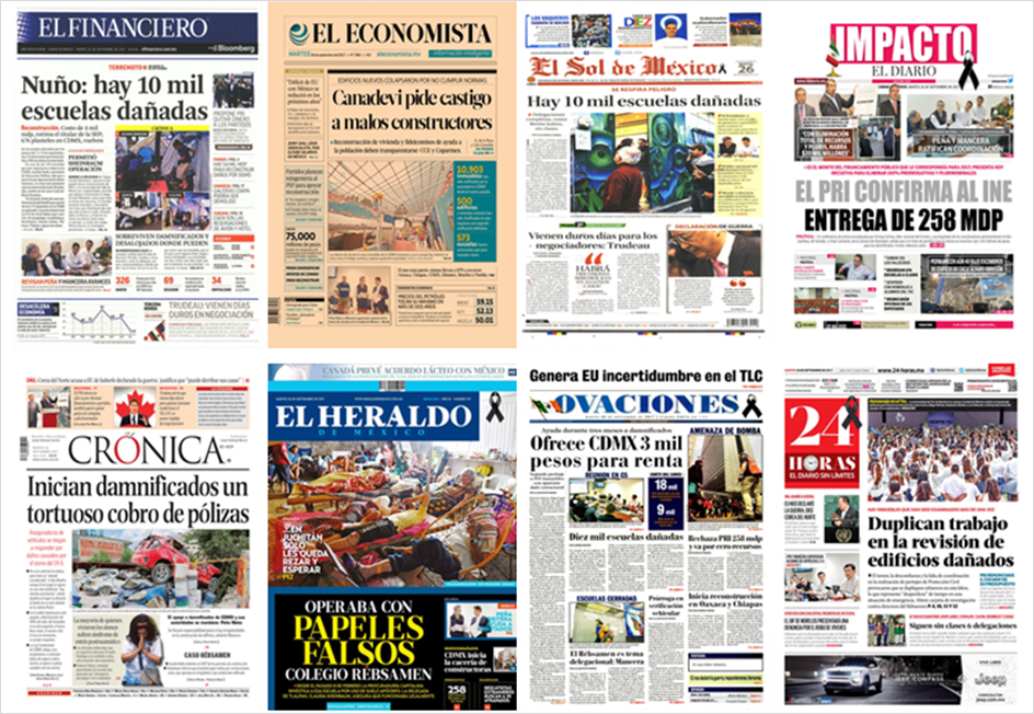 Sismo en México y Merkel en primeras planas - portadas-26-sept1