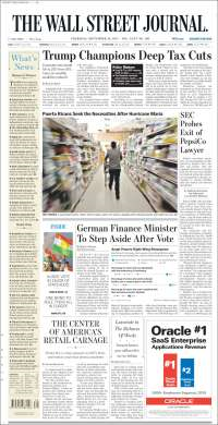 EPN, sismo y Trump en primeras planas - portadas-28-sept-twsj