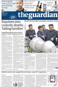 PRD y Corea del Norte en primeras planas - portadas-4-sept-guardian