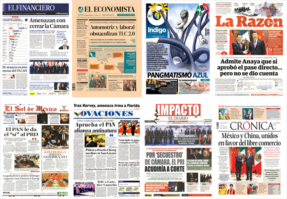 Cámara de Diputados y programa DACA en primeras planas - portadas-5-sept1