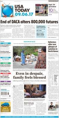 DACA, Senado y Trump en primeras planas - portadas-6-sept-usat