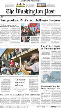 DACA, Senado y Trump en primeras planas - portadas-6-sept-wp