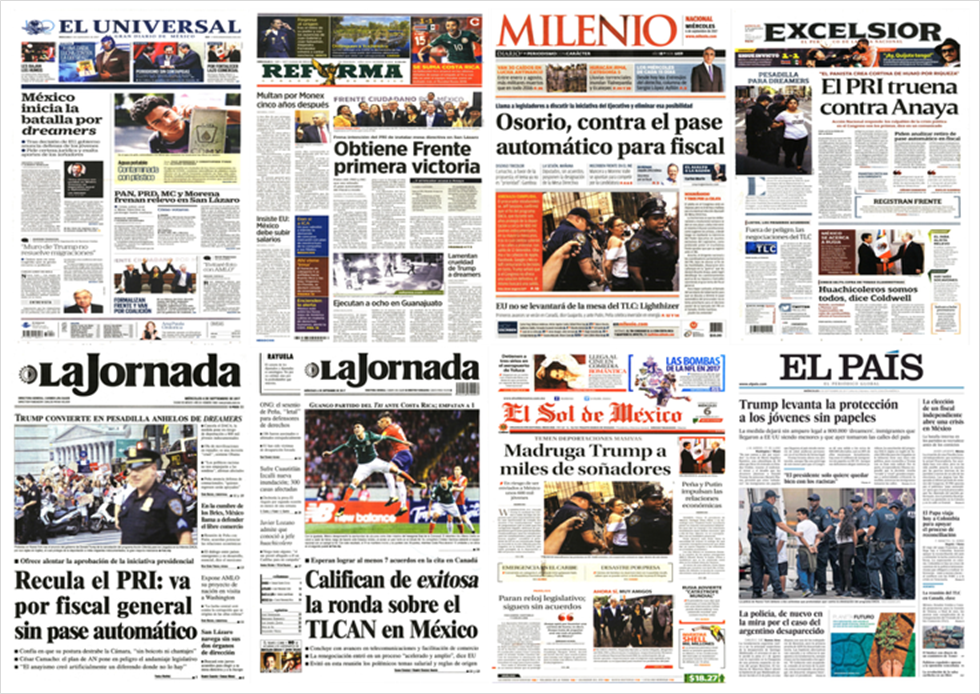 DACA, Senado y Trump en primeras planas