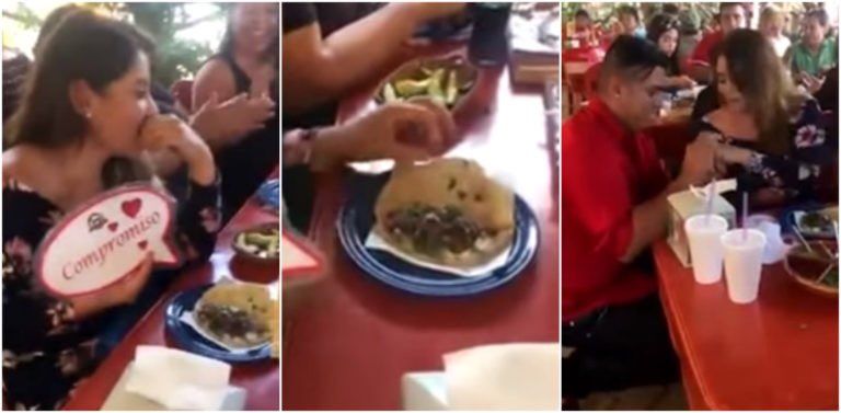 #Video Entrega anillo de compromiso en taco de barbacoa