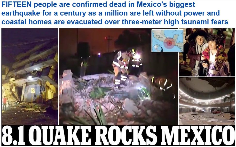 Medios internacionales destacan sismo en México Medios internacionales destacan sismo en México