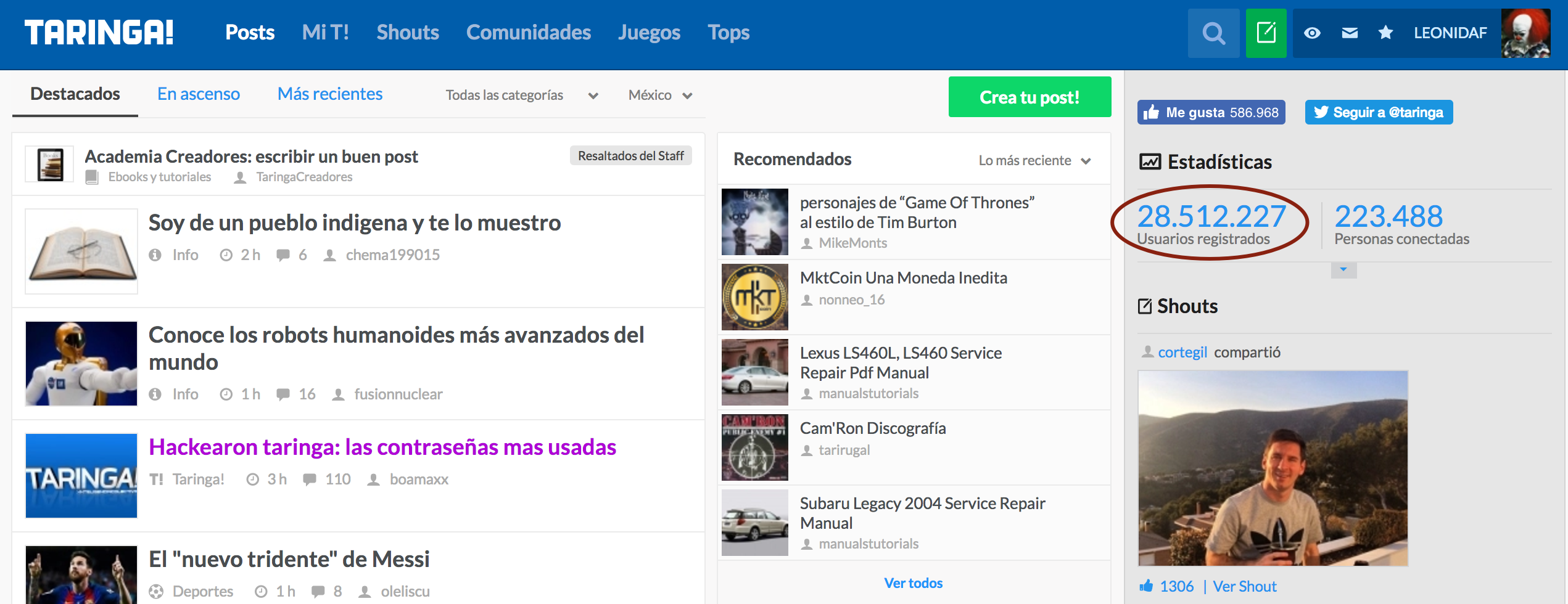 Roban más de 28 millones de cuentas de Taringa! - taringa-2