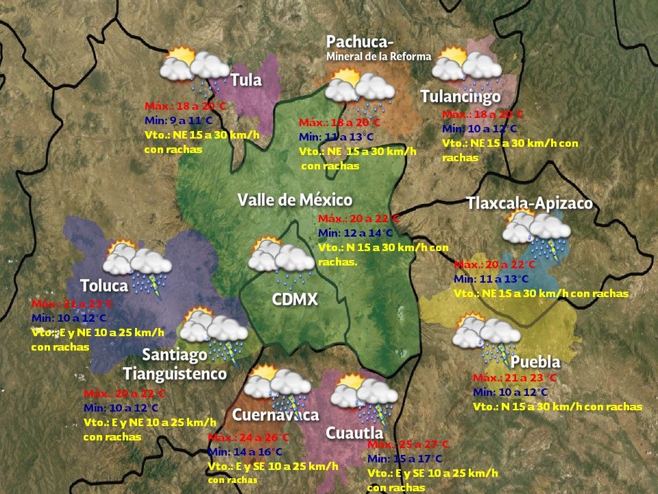 Tormentas afectarán la mayor parte del país - vdm-1009
