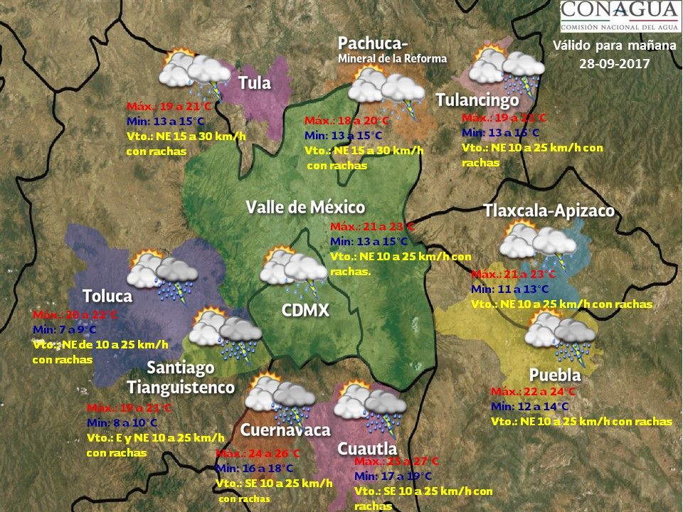 Continuarán las tormentas en gran parte del país - vdm-2809