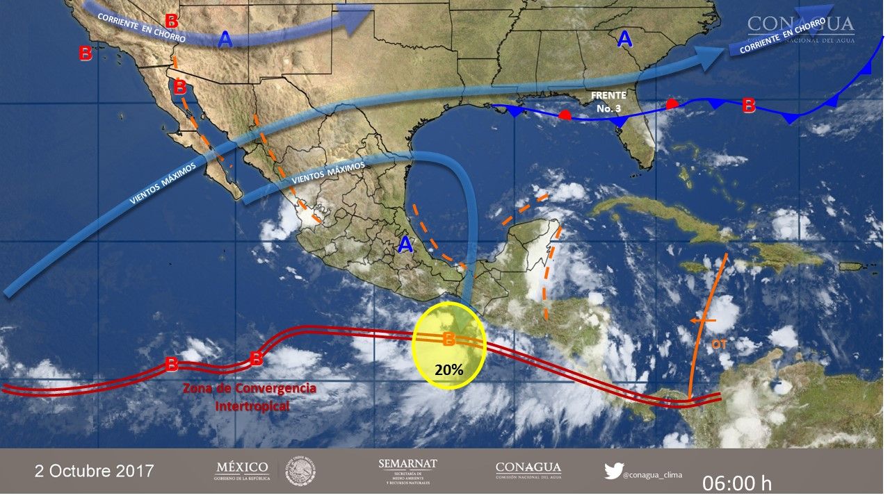 Continuarán las tormentas en el occidente, centro y sur de México - 0210-3