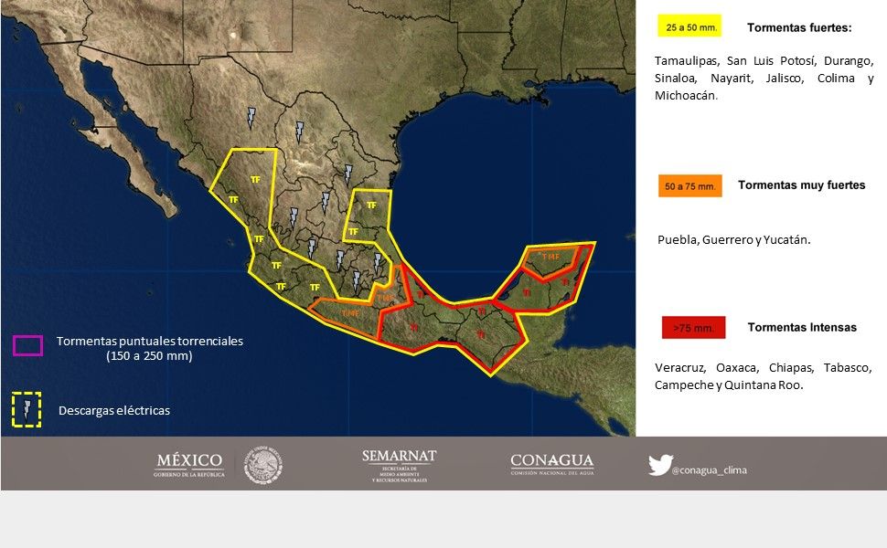 Persistirán las lluvias en varios estados del país - 0310