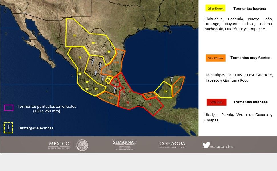 Tormentas afectarán amplias zonas del país - 0410