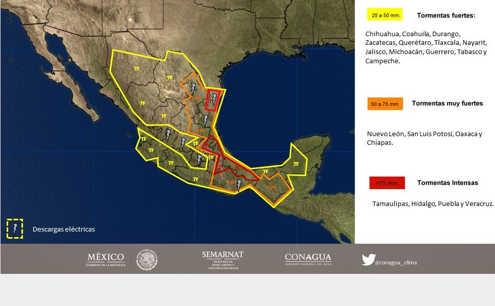 Lluvias abarcarán gran parte del país - 1110-2