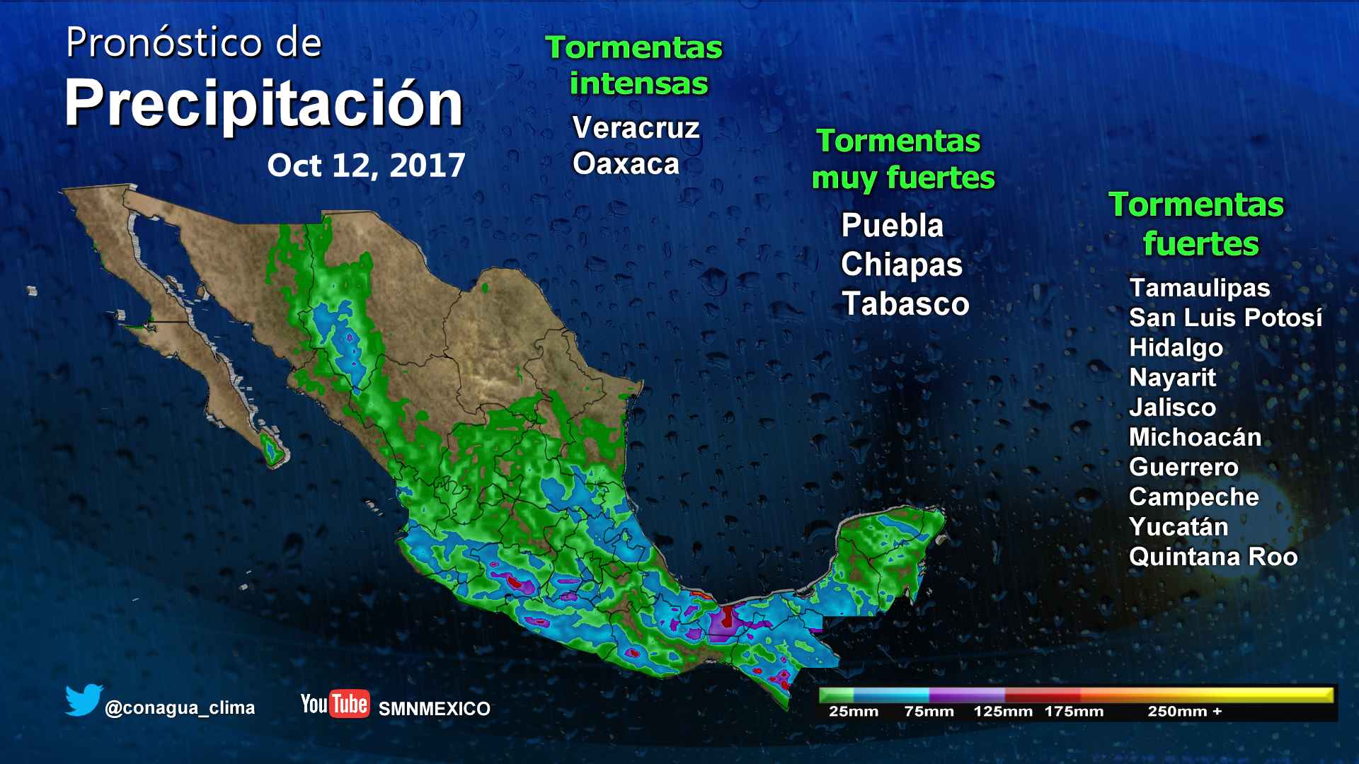 Lluvias afectarán la mayor parte del país - 1210