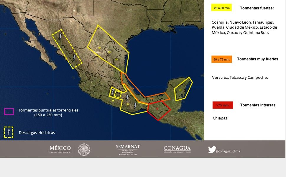 Frente frío 5 provocará descenso de temperaturas en gran parte del país - 1610-2