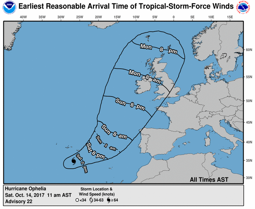 Ophelia se convierte en huracán categoría 3 con dirección al Reino Unido - 3-Ophelia-Cat-3
