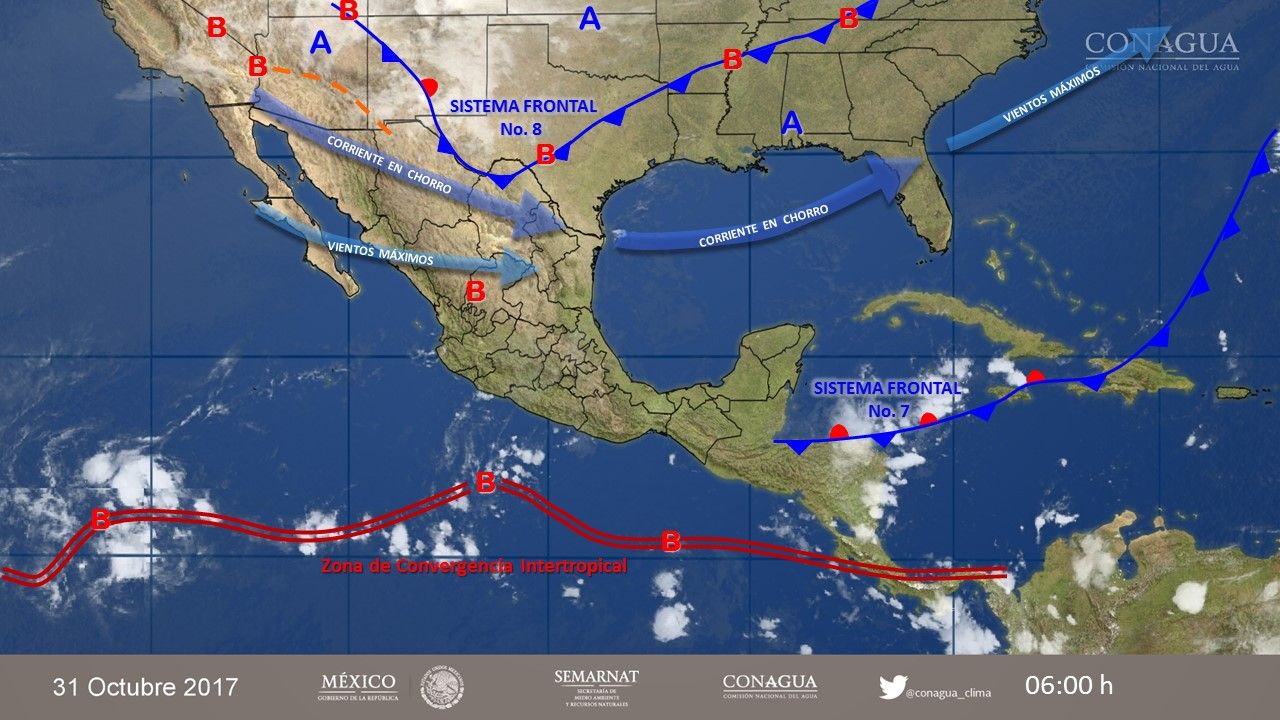 Frente frío 8 provocará vientos fuertes en el norte del país - 3110-3