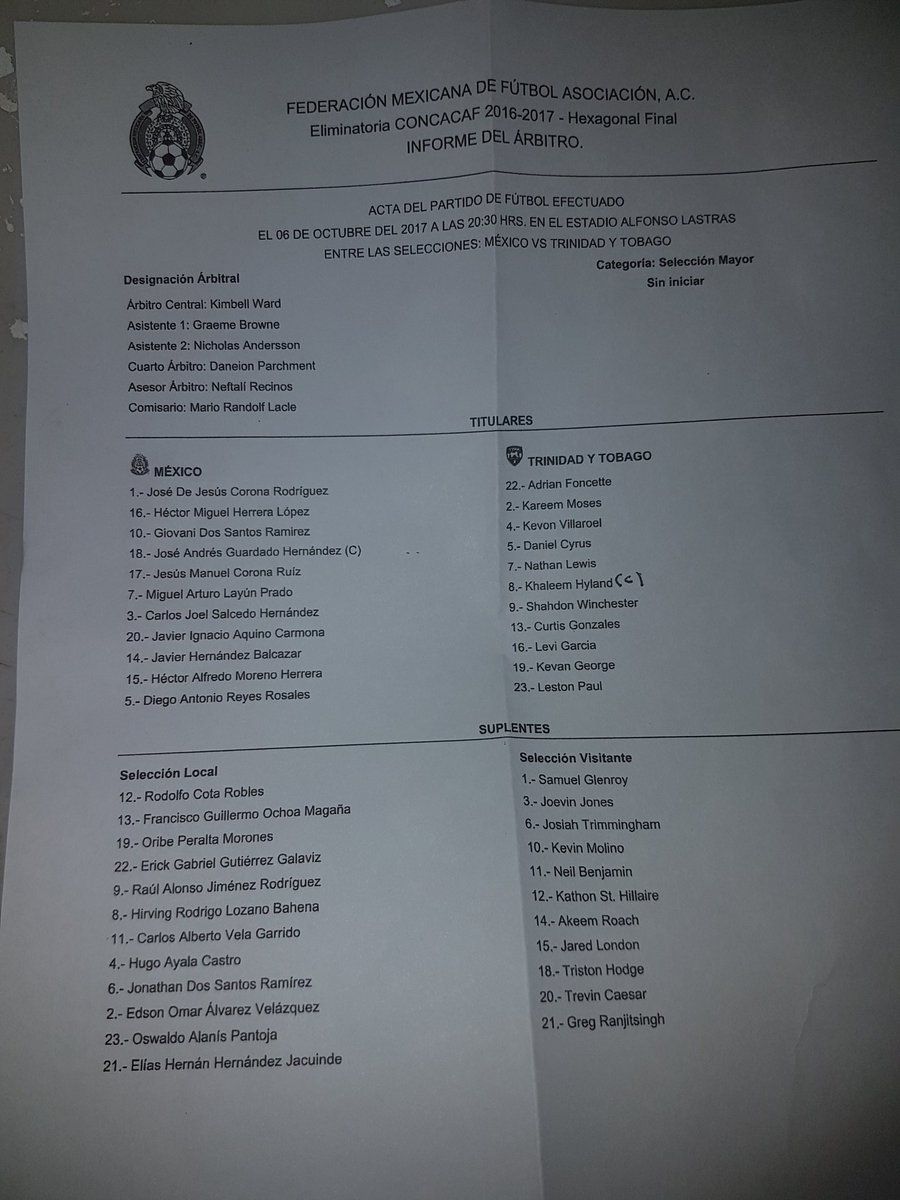 #VIDEO México reacciona y remonta a Trinidad y Tobago - Alineaciones-México-Trinidad-y-Tobago