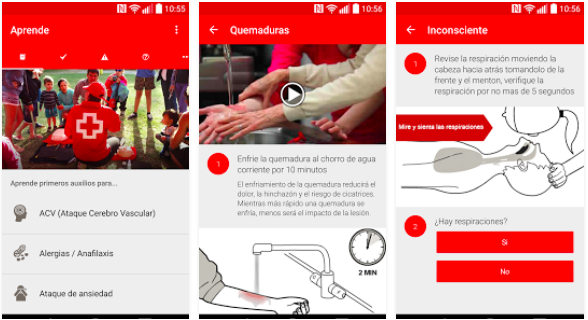La aplicación de primeros auxilios de la Cruz Roja